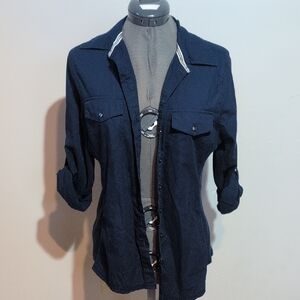 Converse Dark Blue Button Down Shirt for Women